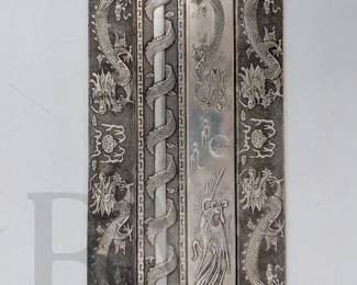 TIBETAN SILVER SCROLL WEIGHTS