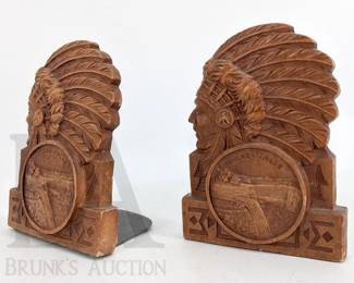WOOD CHIEF BOOK ENDS 