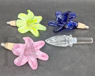 ART GLASS WINE BOTTLE TOPPERS