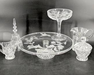 ETCHED GLASS SERVING WARE