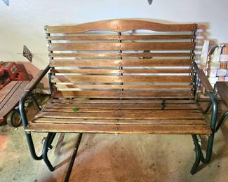 Wood And Metal Glider. In Great Condition