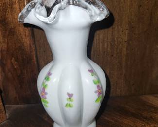 Hand painted Fenton vase