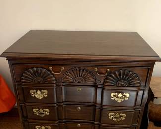 #6	Townhouse Galleries Harden 4 drawer chest of Drawers - Curved Front all Wood/Brass - 36x20x34	 $300.00 
