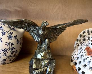 #147	Gold/Bronze Painted Metal Eagle - 7" Tall	 $20.00 
