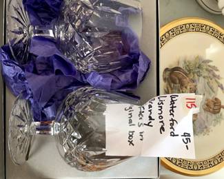 #115	Waterford Lismore Brandy Snifers in original Box	 $45.00 
