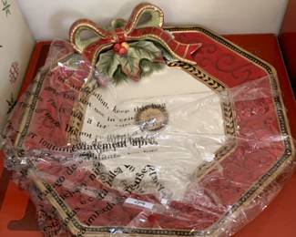 #167	Fitz and Floyd Holiday Platter - Damask	 $50.00 
