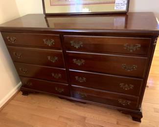 #94	Mahogany Dresser w/8 drawers  (as is finish) - Upstairs - You move downstairs - 56x20x36	 $75.00 
