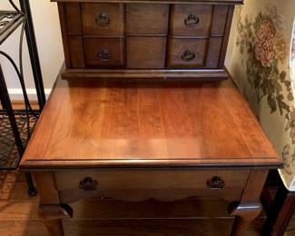 #19	Pennsylvania House Wood Step Tables w/3 drawers - 22x28x25 - sold as a pair	 $150.00 
