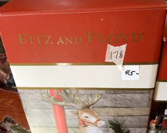 #178	Fitz and Floyd Reindeer Candle Holder in Box	 $45.00 
