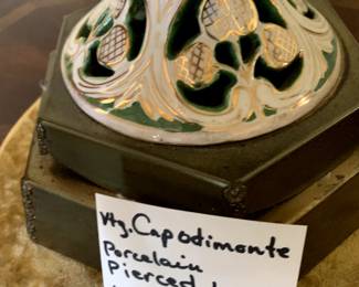 #60	Vtg. Capodimante Porcelain Lamp w/shade	 $50.00 
