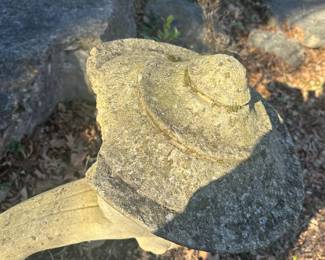 #251	Curved Base Concrete 3 Piece Lantern 38"  as is top is broken	 $75.00 
