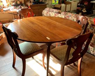 #184	Cherry End Table w/1 Drawer & 1 Door on Wheels Wood - 24x24x23	 $75.00 
