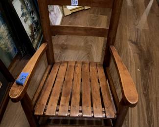 #153	kid's wood rocker 	 $20.00 
