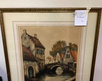 #151	Print signed by artist H. Brand of Venis 20x21	 $50.00 
