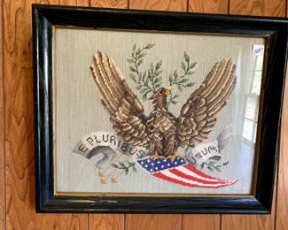 #143	Needlepoint of Eagle Framed - 23x19	 $100.00 

