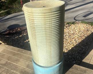 #222	Blue Painted Metal and Ceramic Fountain18x44	 $75.00 
