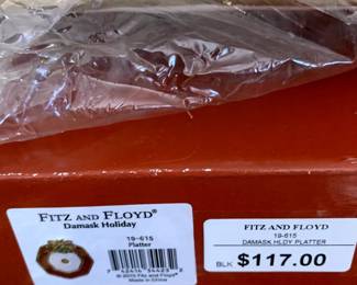 #167	Fitz and Floyd Holiday Platter - Damask	 $50.00 
