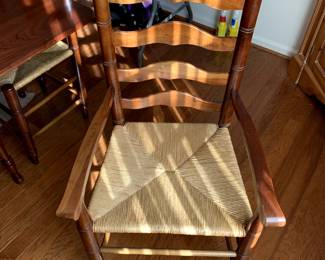 #1	Diningroom gate leg table with 6 chairs and 2arm chairs  27-76x29	 $300.00 
