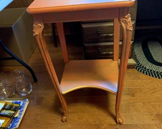 #30	Wood Orange Washed End Table - 16x14x30	 $75.00 
