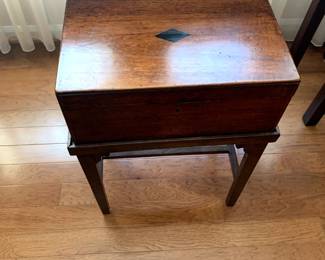 #12	Wood Lift-off Box Flatware Box on Wood Stand - 17x10x7 - Stand 24" w/box height	 $125.00 
