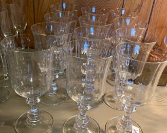 #136	Set of 12 Crystal Ice Tea Glasses - Stemmed - 7.5" tall	 $36.00 
