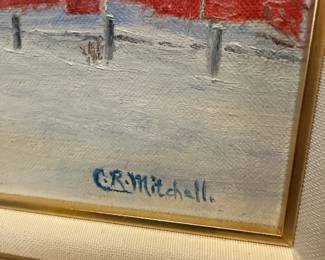 #267	C.R. Mitchell Acrylic Painting 18x22 Storm Storm Red Barn 	 $40.00 
