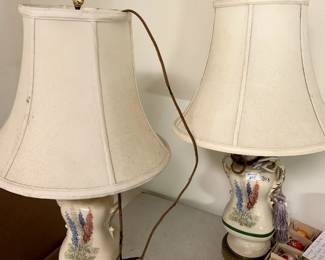 #208	Pair of Ceramic Lamps w/shades	 $24.00 

