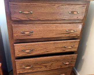 #70	Oak 5 Drawer chest of drawers - Upstairs you Move - 36x17x50	 $75.00 
