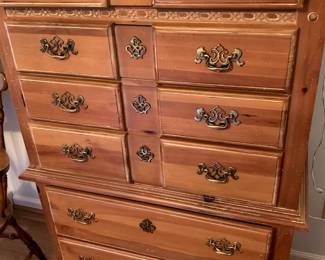 #84	Pine White Washed Chest of 6 Drawers - 38x18x56 - You Move upstairs	 $125.00 
