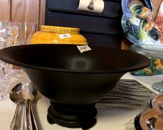 #141	Vtg. Black  Satin Glass Art Deco w/stand - 4.75" Tall	 $30.00 
