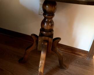 #187	Wood Round Pedestal End Table - 24x23	 $75.00 
