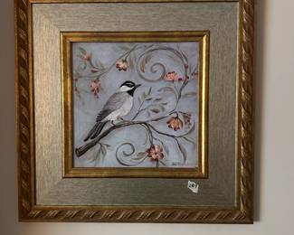 #269	Signed Acrylic Bird Gold Frame 22x22	 $30.00 
