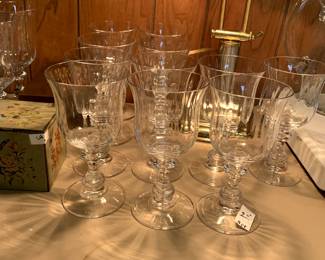 #135	Set of 11 White Wine Stemmed Glasses - 6.75" Tall	 $22.00 
