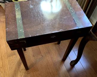 #47	Wood Box on Stand (2 separate pieces) w/green Velvet Interior - 16x10x4-20	 $50.00 
