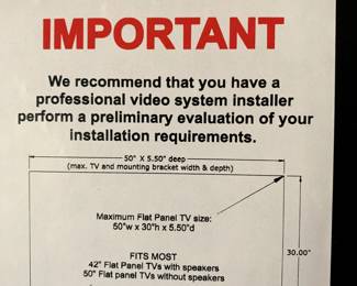 #45	Hekman Entr. Center w/Remote pop-up TV that stores inside w/2 drawers & 2 Doors - Holds 42" Flat Screen w/speakers or 50" Flat Screen with out speakers	 $125.00 
