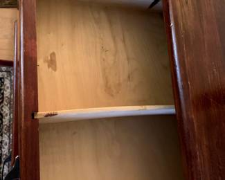 #96	Wood Dresser with  10 drawersh w/Mirror - You Move Downstairs - 58x17x38 - Mirror - 44x34	 $125.00 
