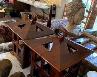 #191	Ceramic Asian Style Candle Holders - sold as a pair - 8square x 9 Tall	 $20.00 
