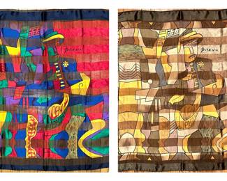 Vtg PICASSO Design Scarves