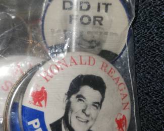 Collection of political buttons