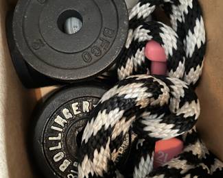 Weights and workout gear......