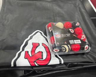 Chiefs pool balls and cover 
