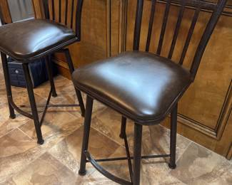 Pair of swivel bar stools
