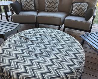 Large outdoor ottoman and matching sofa