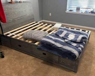 Low storage twin XL storage bed 