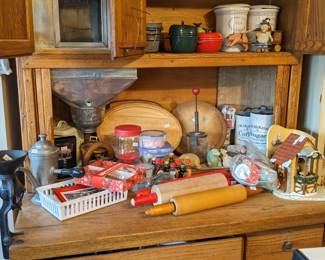 Hoosier Cabinet and old kitchen items