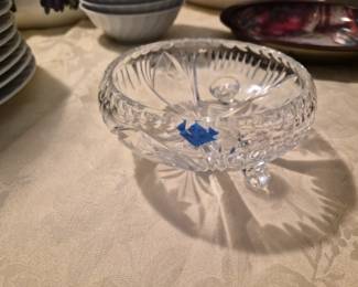 Footed Condiment Crystal Bowl