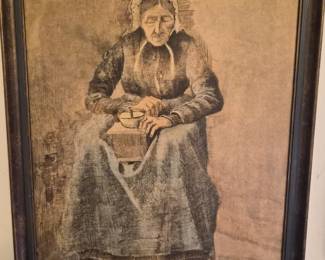 Framed print - Woman Grinding Coffee by Vincent Van Gogh