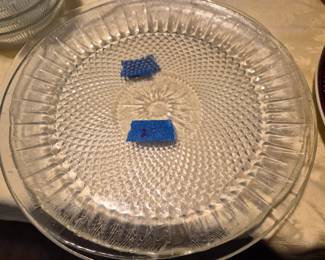 Crystal geometric cut serving platter.