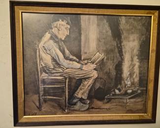 Framed Print - Man Sitting at the Fireside by Vincent Van Gogh