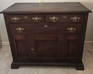 Unique mahogany (?) chest (washstand?)